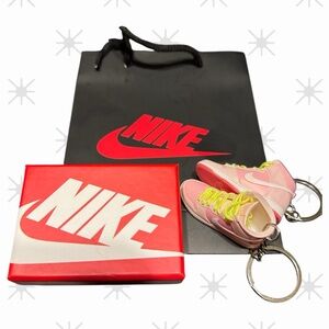 Nike Pink and Yellow Mini Sneaker Keychains